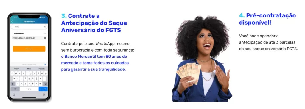 Mercantil FGTS Saque Aniversario o que preciso fazer para contratar ?