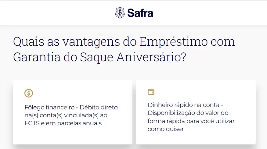 Safra FGTS e suas vantagens